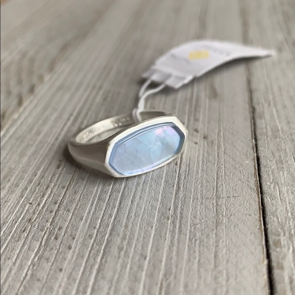 Kendra Scott Jewelry - Kendra Scott Mel Cocktail Ring Blue MOP Silver NEW